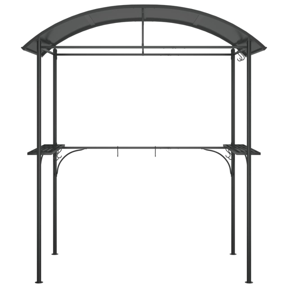 Foișor grătar cu rafturi laterale, antracit 220x115x230 cm oțel - 2 | YEO