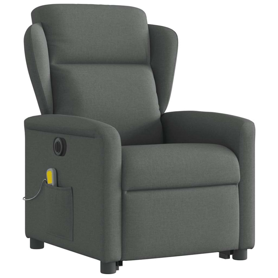 Fotoliu electric masaj rabatabil cu ridicare, gri închis textil - 3 | YEO