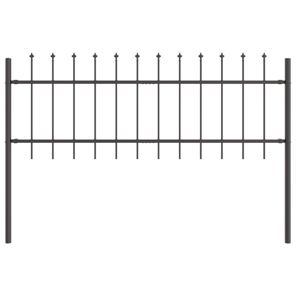 Gard cu vârf de lance, Gri, 8,5x0,6 m, din oțel - 3 | YEO