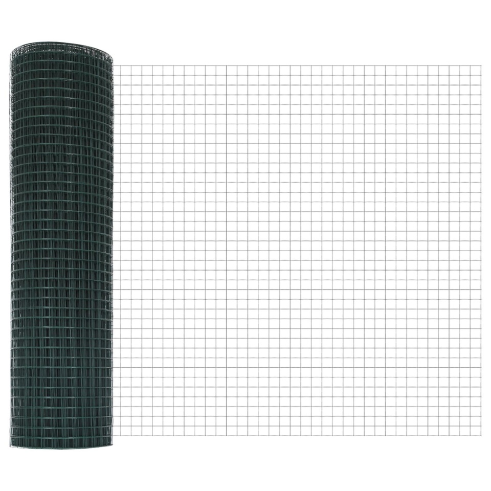 Gard din plasă sudată cu 13 țarușe verzi 0.8x25 m din oțel - 3 | YEO