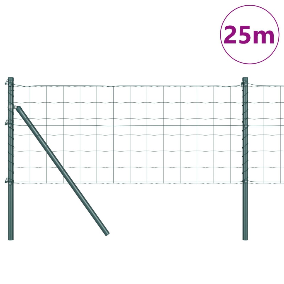 Gard Euro Set de 2 Verde Oțel 25 x 0.8 m Durabil Gard Euro - 2 | YEO
