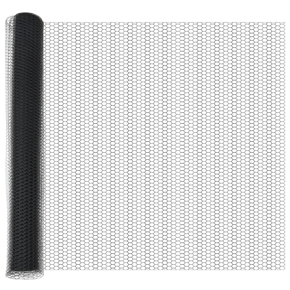 Gard Hexagonal Gri 1.4x25 m Oțel, Stâlpi Gard cu Spike 13 buc Ø32 mm 160 cm Oțel Galvanizat - 1 | YEO