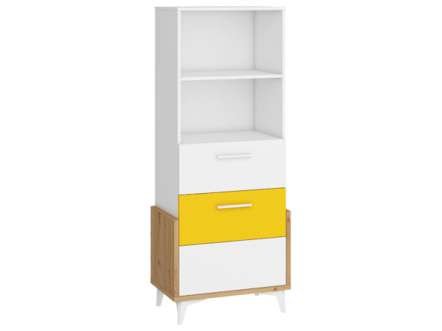 Hey Hey-16 Biblioteca 65S Oak Artisan/White/Yellow