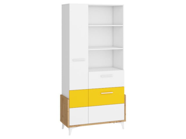 Hey Hey-18 Biblioteca 95W Oak Artisan/White/Yellow