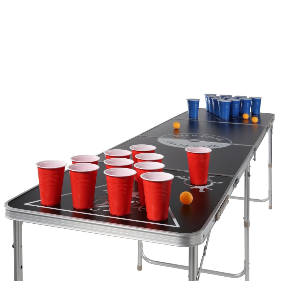 HI Masă pliabilă pentru Beer Pong, înălțime reglabilă, negru - 2 | YEO