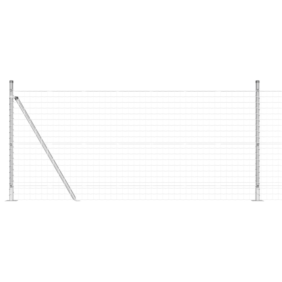 Împrejmuire Euro cu 13 stâlpi flanșați 0.8x25 m Oțel galvanizat - 1 | YEO