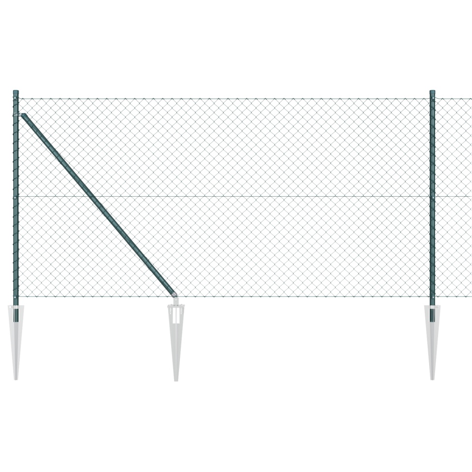 Împrejmuire Lanț cu 7 Posturi cu Spike 1x10 m Oțel Galvanizat - 1 | YEO