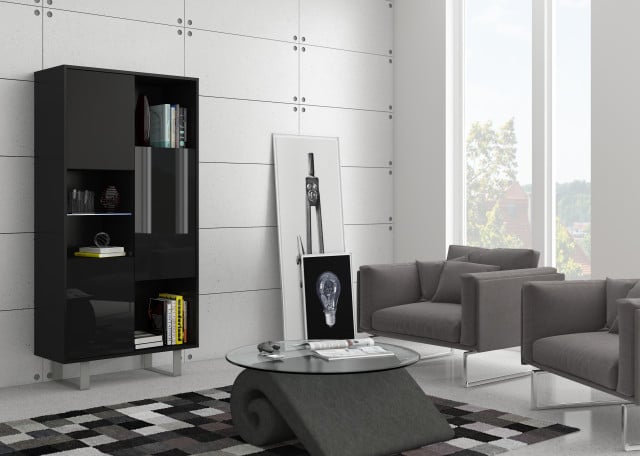 King 06 Biblioteca B Black/Black High Gloss