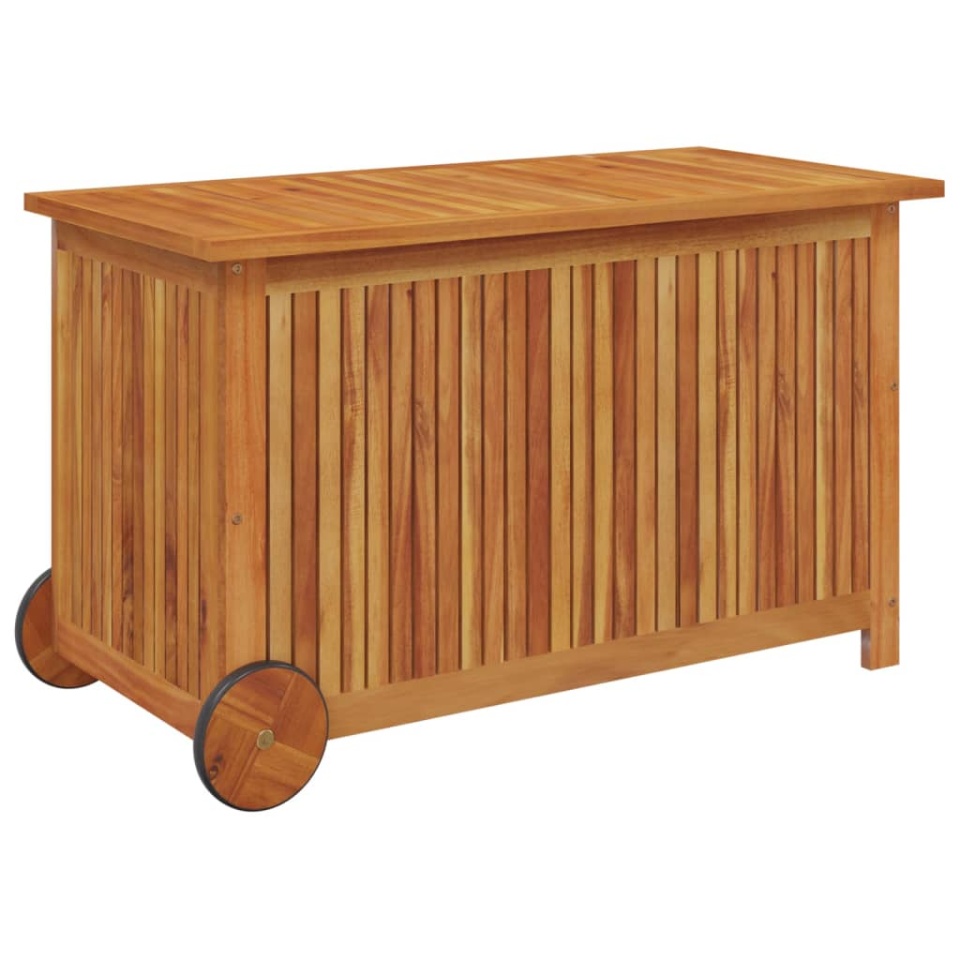 Ladă de depozitare de grădină cu roți, 90x50x58 cm, lemn acacia - 2 | YEO
