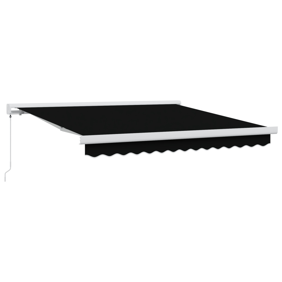 Marchiză manuală retractabilă Negru 350x250 cm, Țesătură de înlocuire pentru marchiză pentru cadru de 3.5x2.5 m Negru - 1 | YEO