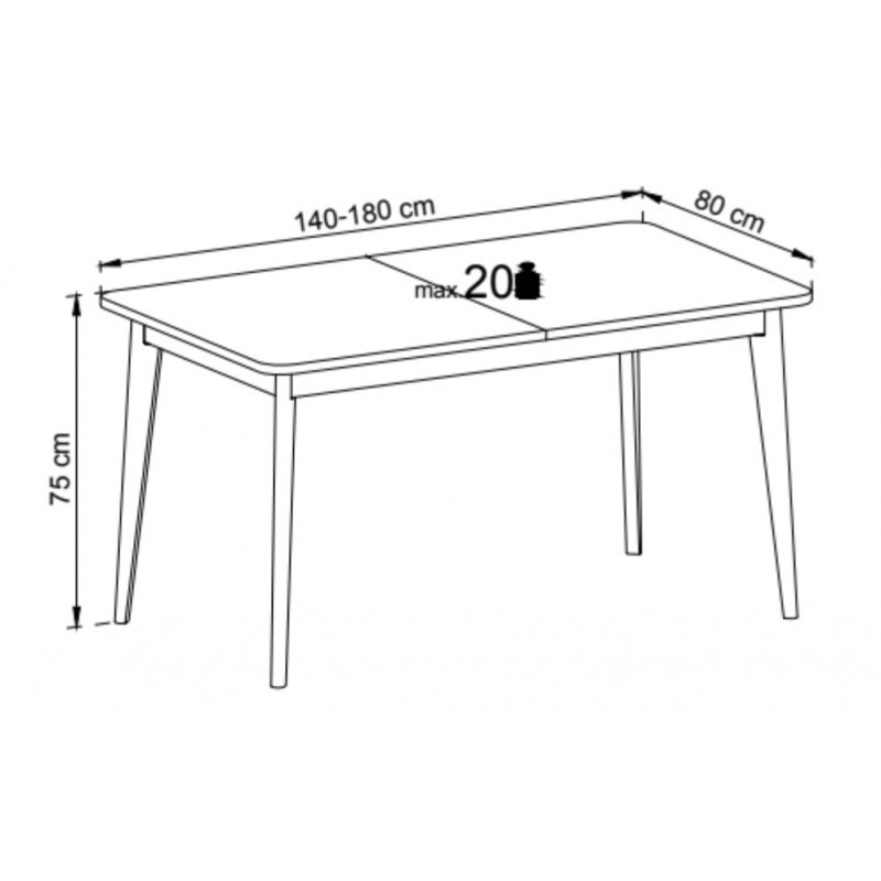 Masa artizana stejar Scandi SC10 140 - 180 cm - 3 | YEO