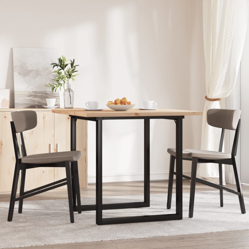 Masă bucătărie, cadru O, 90x90x75,5 cm lemn masiv pin și fontă - 2 | YEO