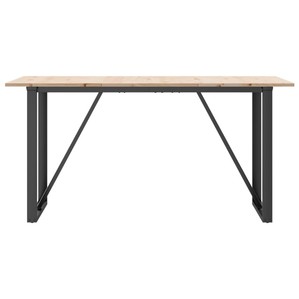 Masă de bucătărie, cadru O, 160x80x75cm lemn masiv pin și fontă - 3 | YEO