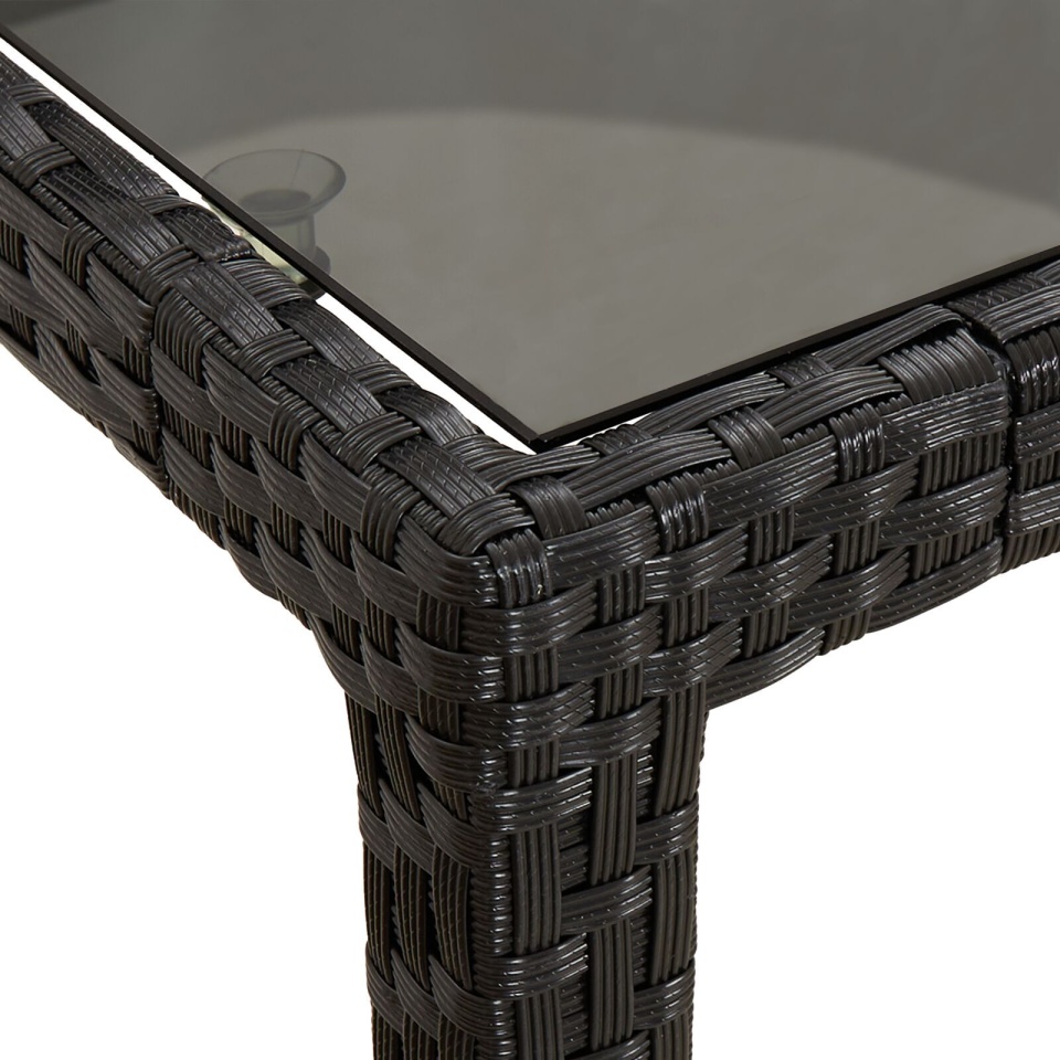 Masă de Dining Neagră 150x90x75 cm Poliratan - 3 | YEO