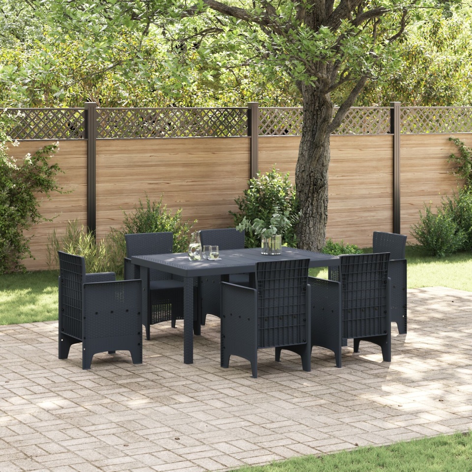 Masă de Exterior Antracit Plastic Medie Durabilă Masă de Patio
