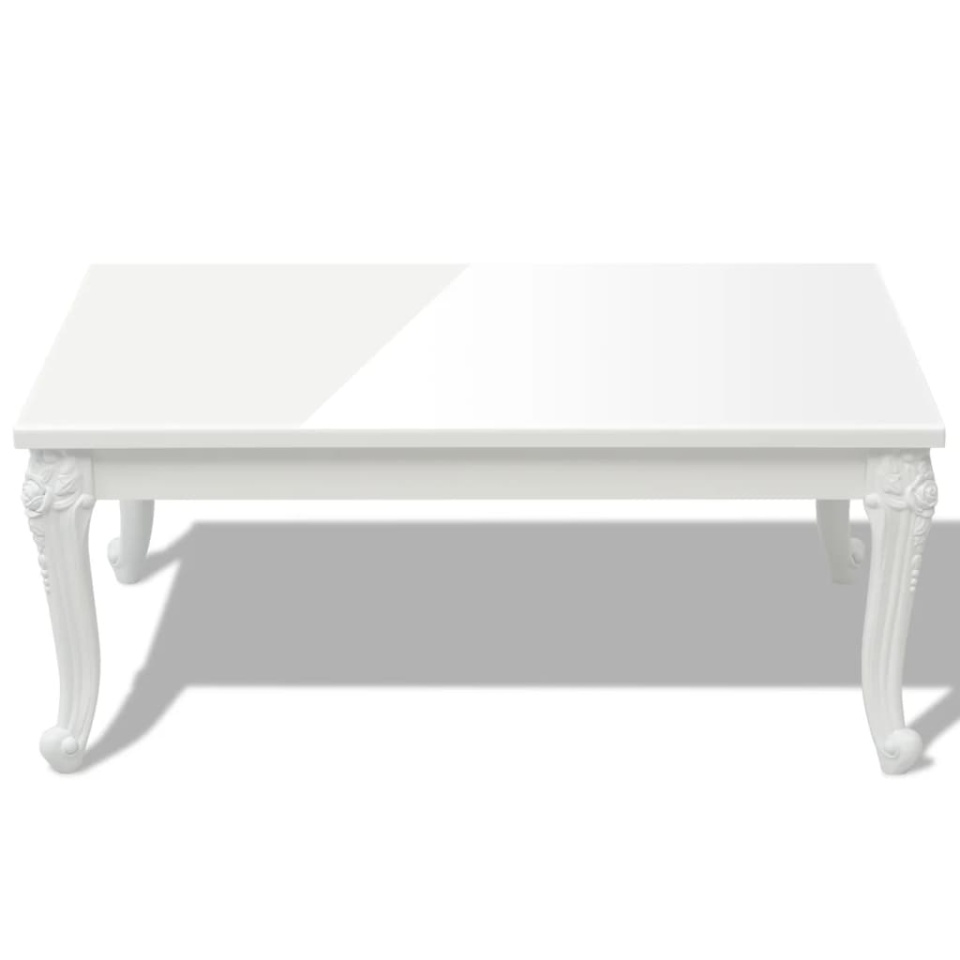 Măsuță de cafea din fibră de sticlă lucioasă 100x60x42 cm albă - 2 | YEO