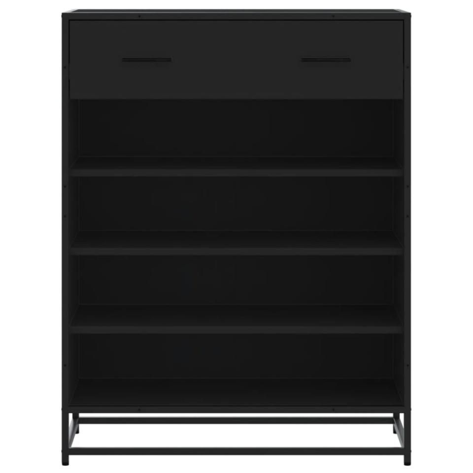 Pantofar, negru, 75x38x97,5 cm, lemn prelucrat/metal - 3 | YEO