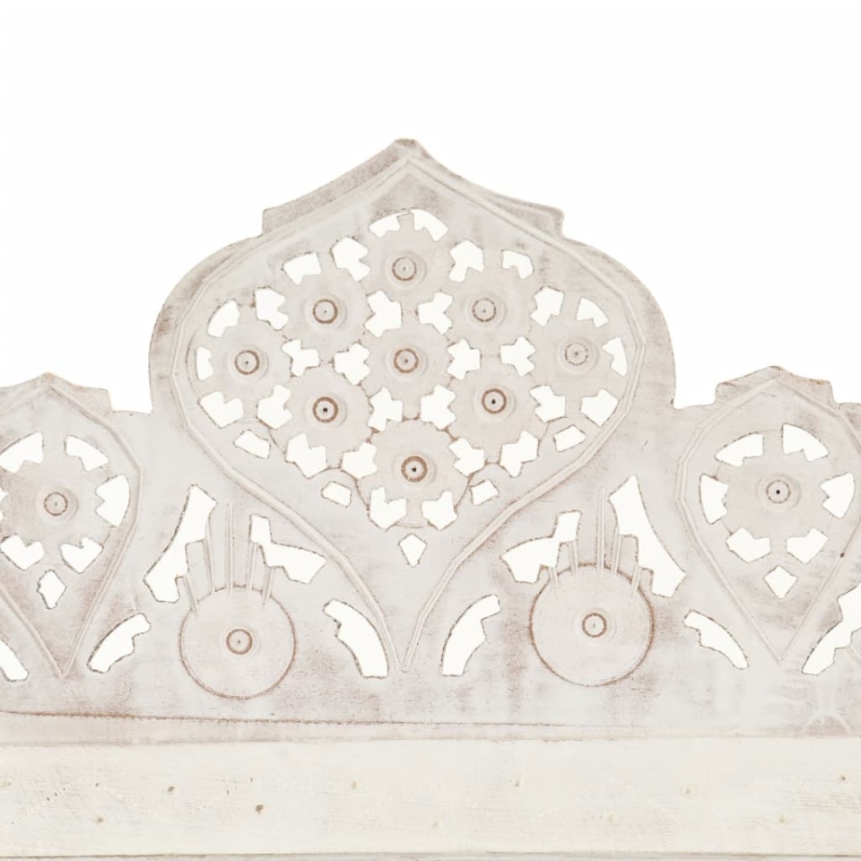 Paravan cameră sculptat manual, 4 panouri, alb 160x165 cm mango - 2 | YEO