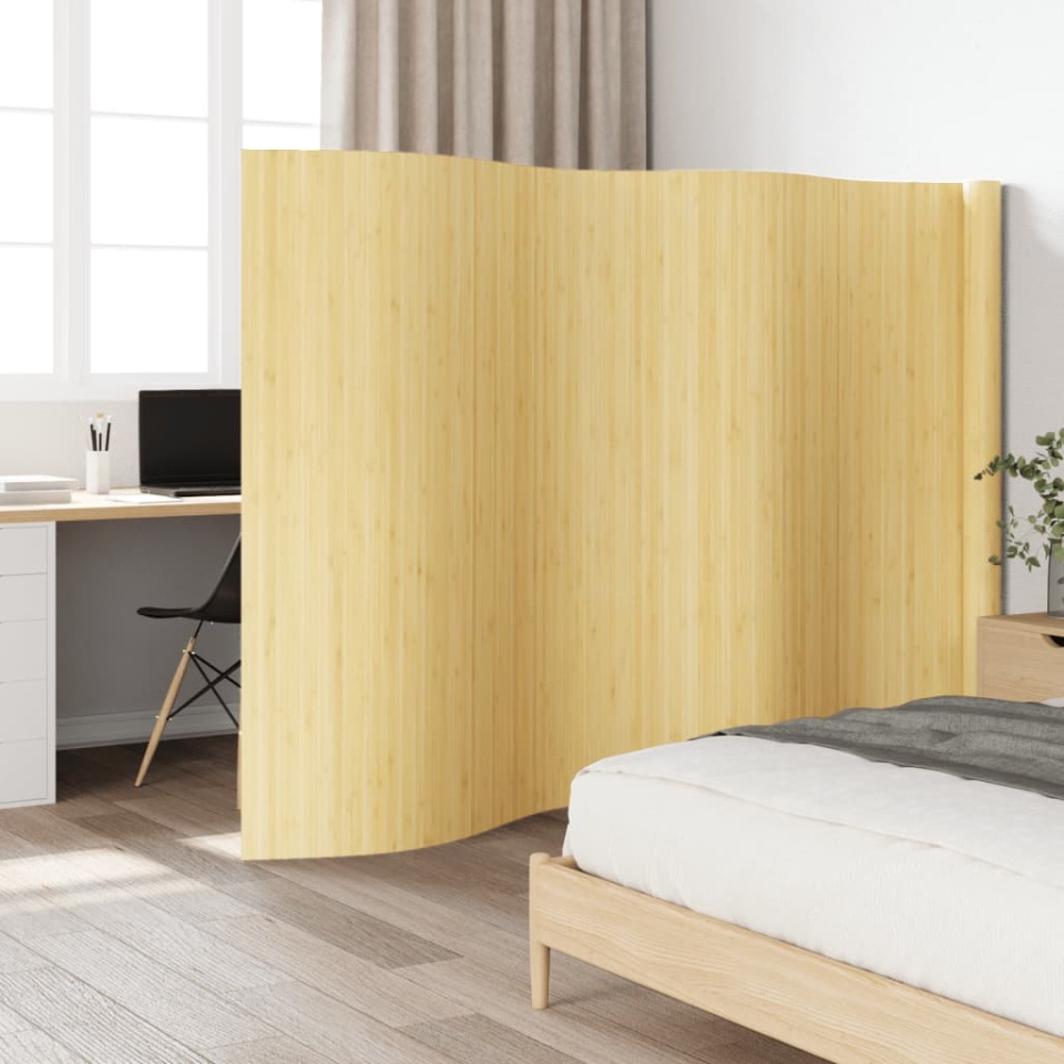 Paravan de cameră, natural deschis, 165x600, bambus