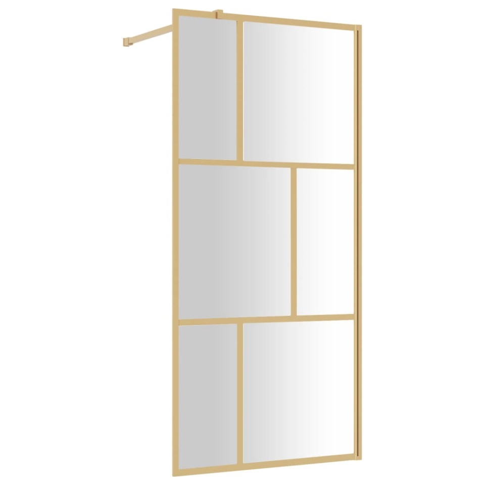 Paravan de duș walk-in auriu, 90x195 cm sticlă ESG transparentă - 1 | YEO