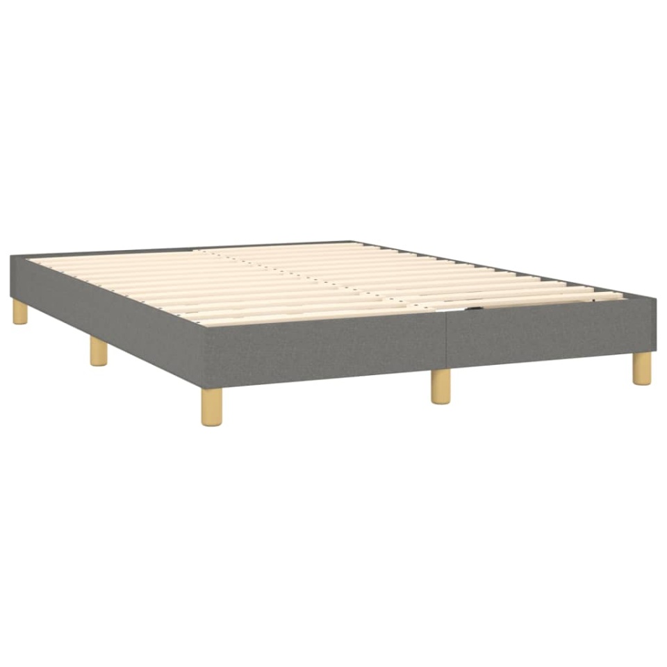 Pat box spring cu saltea, gri închis, 140x200 cm, textil - 3 | YEO