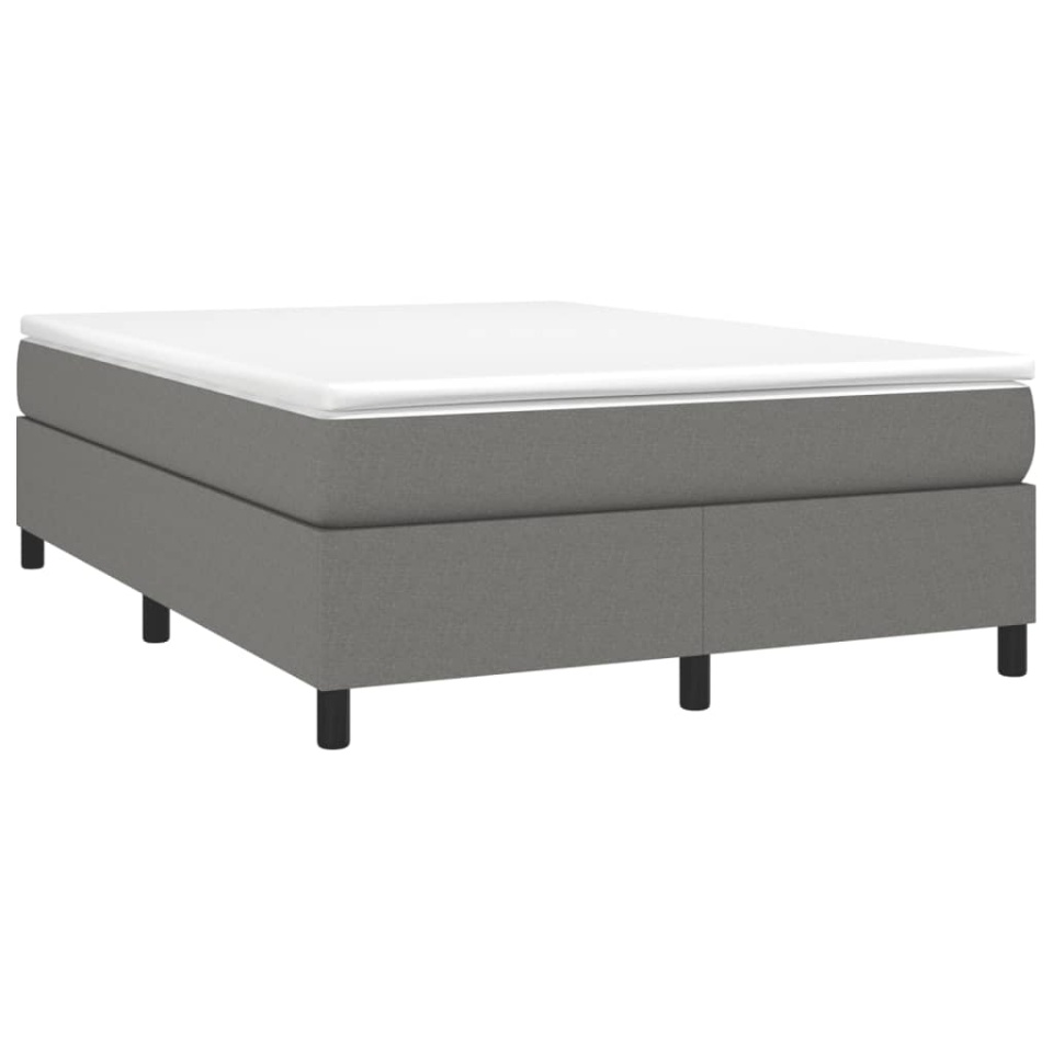 Pat box spring cu saltea, gri închis, 140x200 cm, textil - 2 | YEO