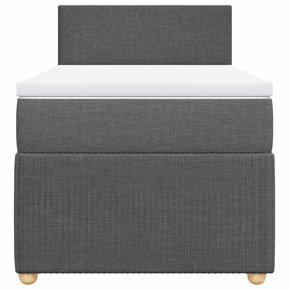 Pat box spring cu saltea, gri închis, 90x190 cm, textil - 3 | YEO