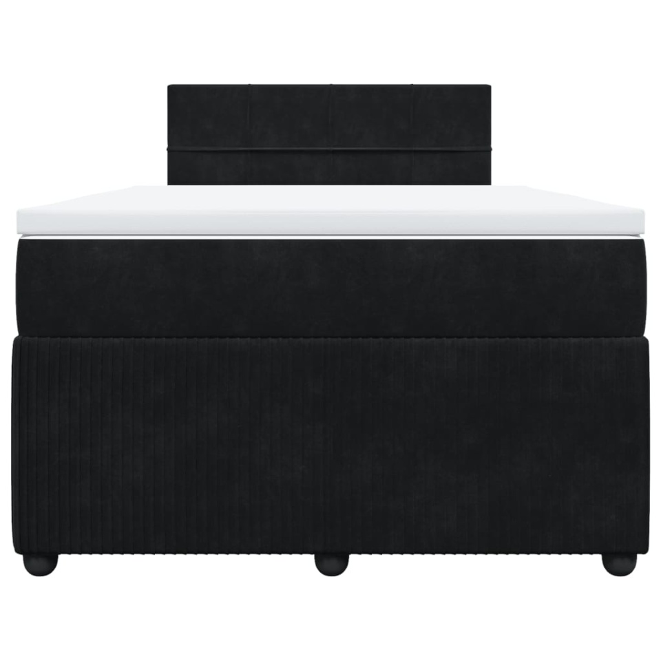 Pat box spring cu saltea, negru, 120x200 cm, catifea - 3 | YEO