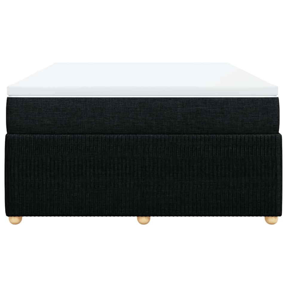 Pat box spring cu saltea, negru, 140x190 cm, textil - 3 | YEO