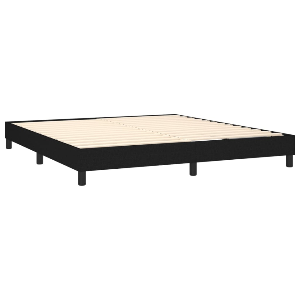 Pat box spring cu saltea, negru, 180x200 cm, catifea - 3 | YEO