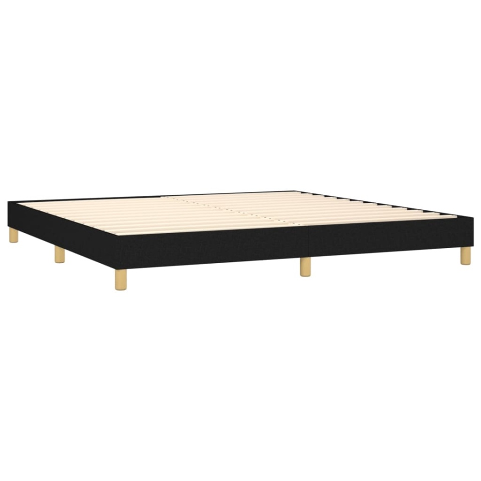 Pat box spring cu saltea, negru, 200x200 cm, textil - 3 | YEO