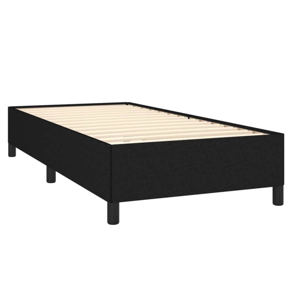 Pat box spring cu saltea, negru, 80x200 cm, textil - 3 | YEO