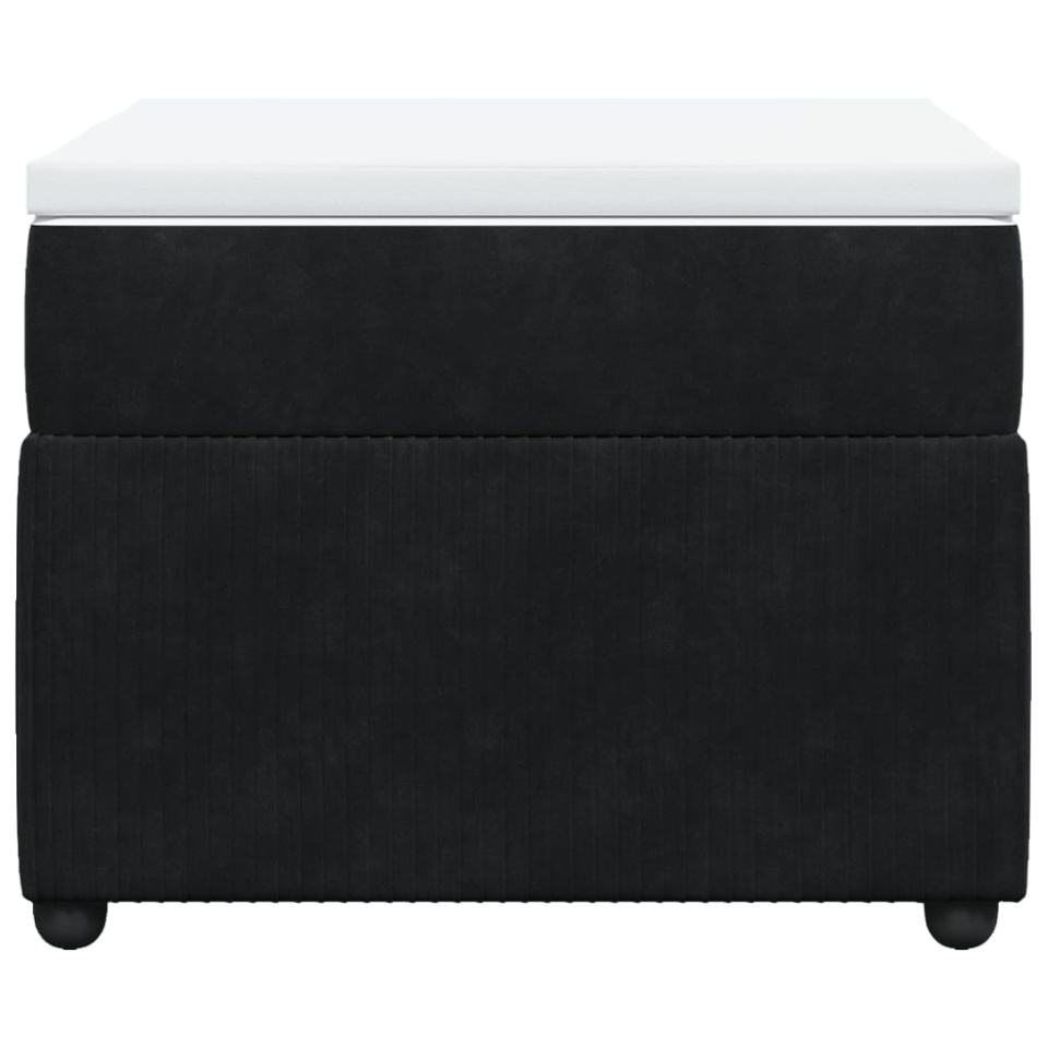 Pat box spring cu saltea, negru, 90x190 cm, catifea - 3 | YEO