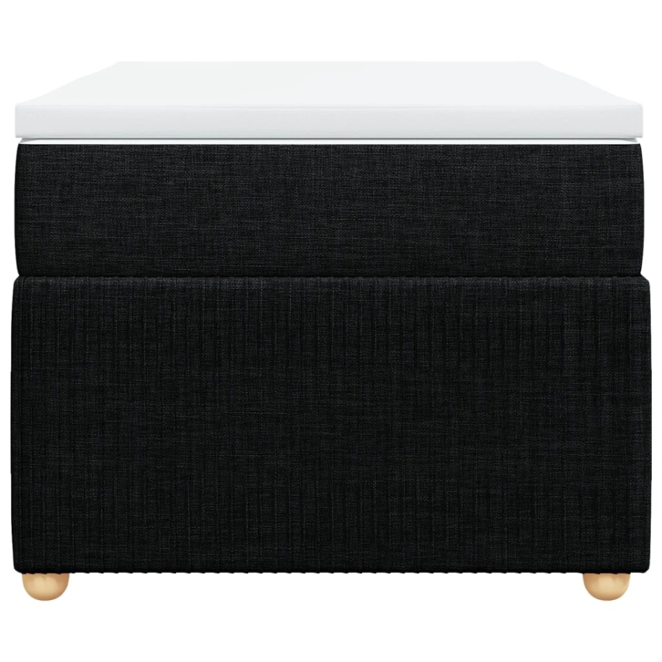 Pat box spring cu saltea, negru, 90x190 cm, textil - 3 | YEO