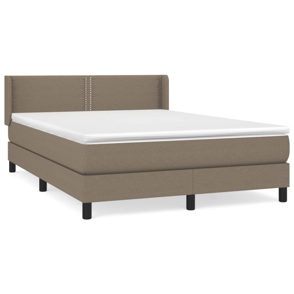 Pat continental cu saltea gri taupe 140x200 cm material textil - 1 | YEO