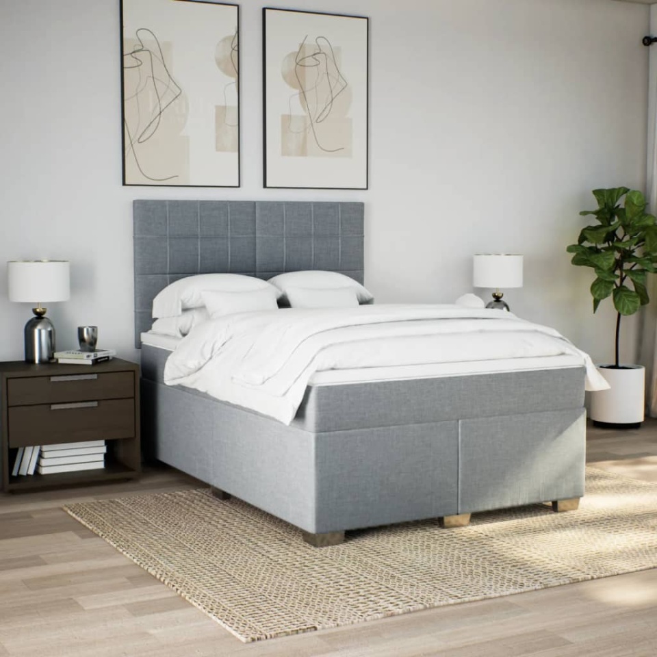 Pat continental, gri deschis, 140x200 cm, material textil - 2 | YEO