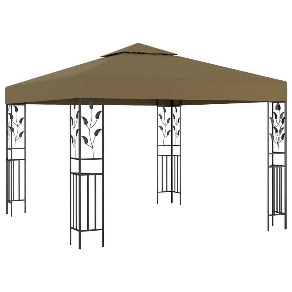 Pavilion cu șiruri de lumini LED, gri taupe, 3x3m, - 2 | YEO