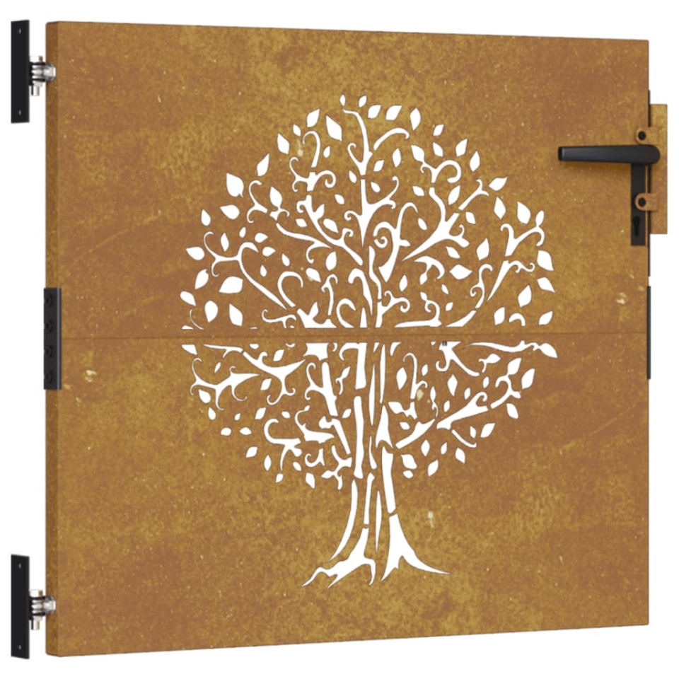 Poartă pentru grădină, 85x100 cm, oțel corten, model copac - 1 | YEO
