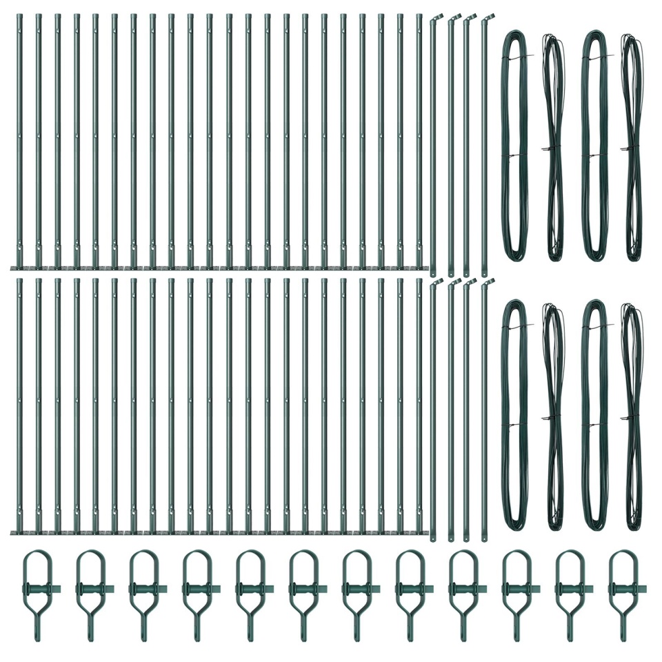 Posturi de gard cu plăci de bază 52 buc Ø32mm 50cm Oțel galvanizat - 1 | YEO