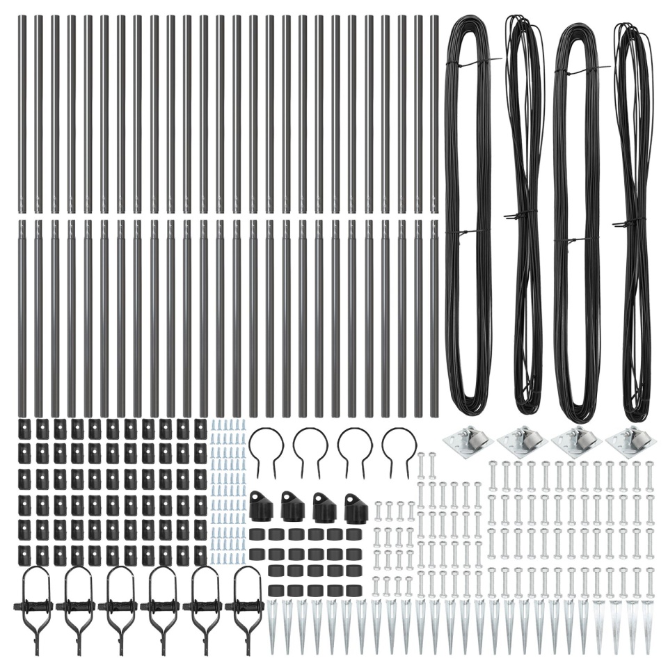 Posturi de gard cu vârf 26 buc Ø32 mm 140 cm Oțel galvanizat - 2 | YEO