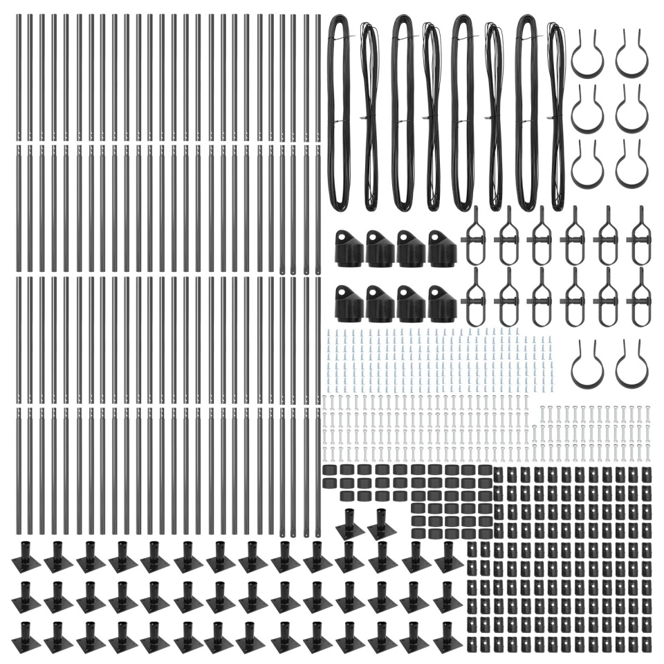 Posturi fence Set de 104 Gri Oțel vopsit electrostatic - 3 | YEO