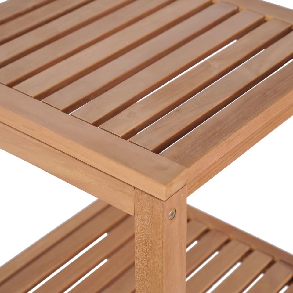 Raft depozitare baie, 4 niveluri, 42x42x165 cm, lemn tec masiv - 3 | YEO