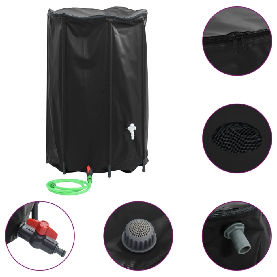 Rezervor de apă cu robinet, pliabil, 1000 L, PVC - 1 | YEO