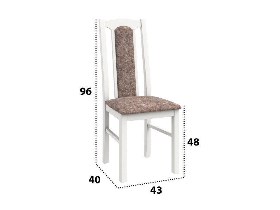Scaun din lemn masiv de fag tapitat cu stofa S-37 Boss7 25B, Alb - 1 | YEO