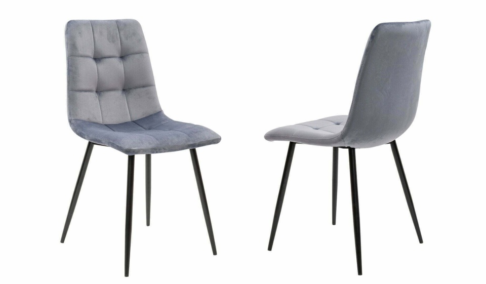 Scaun living, tapitat cu stofa, s-155, gri - 1 | YEO