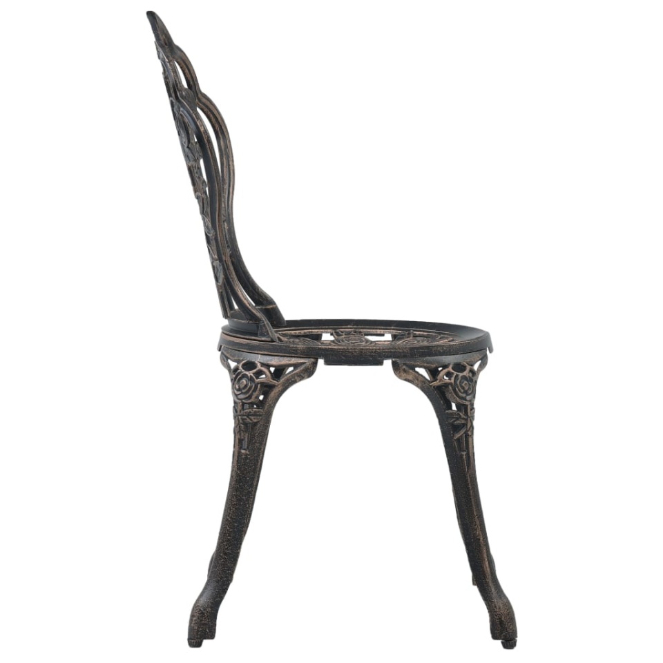 Scaune de bistro, 2 buc., bronz, aluminiu turnat - 3 | YEO
