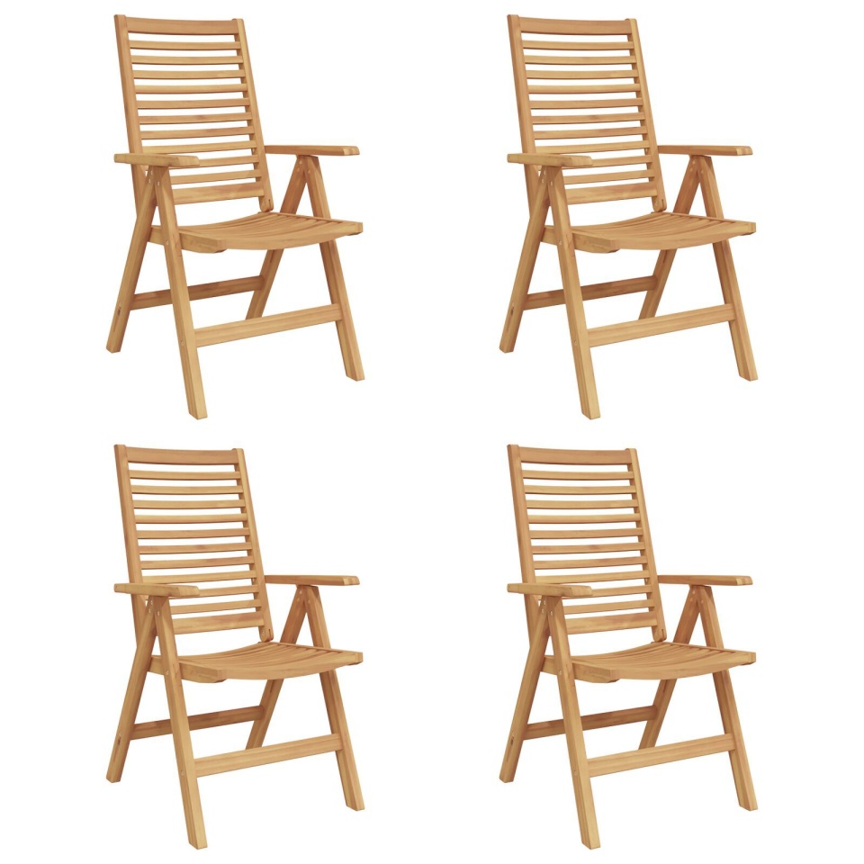 Scaune de grădină pliabile 4 pcs Lemn solid de tec, Scaune de grădină 2 pcs Lemn solid de tec - 1 | YEO