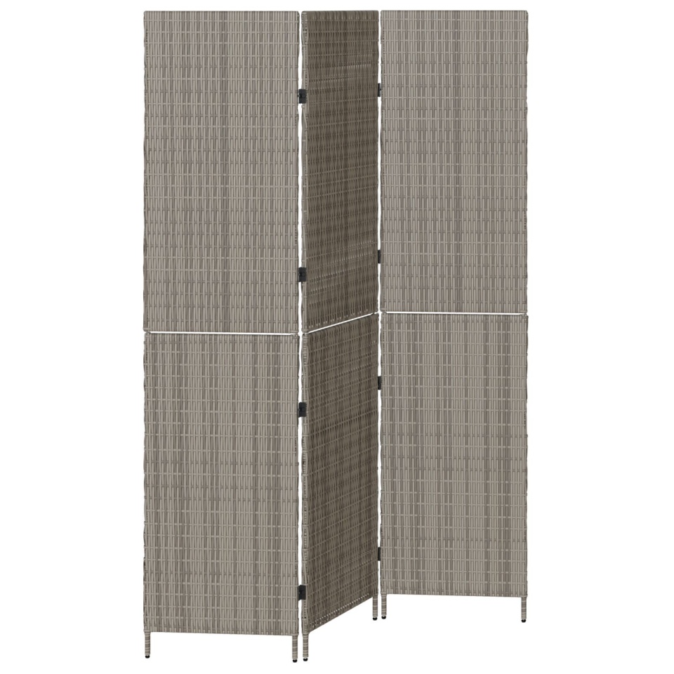 Separator de cameră 3 Panouri Pliabil Gri 147x180 cm Ratan - 1 | YEO