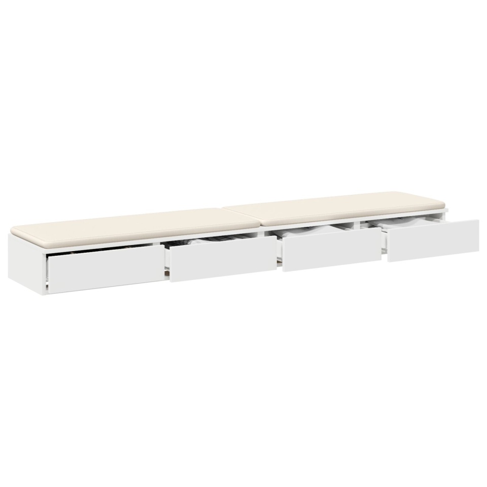 Sertare pentru pat Alb 200x36,5x16,5 cm Lemn de inginerie - 2 | YEO