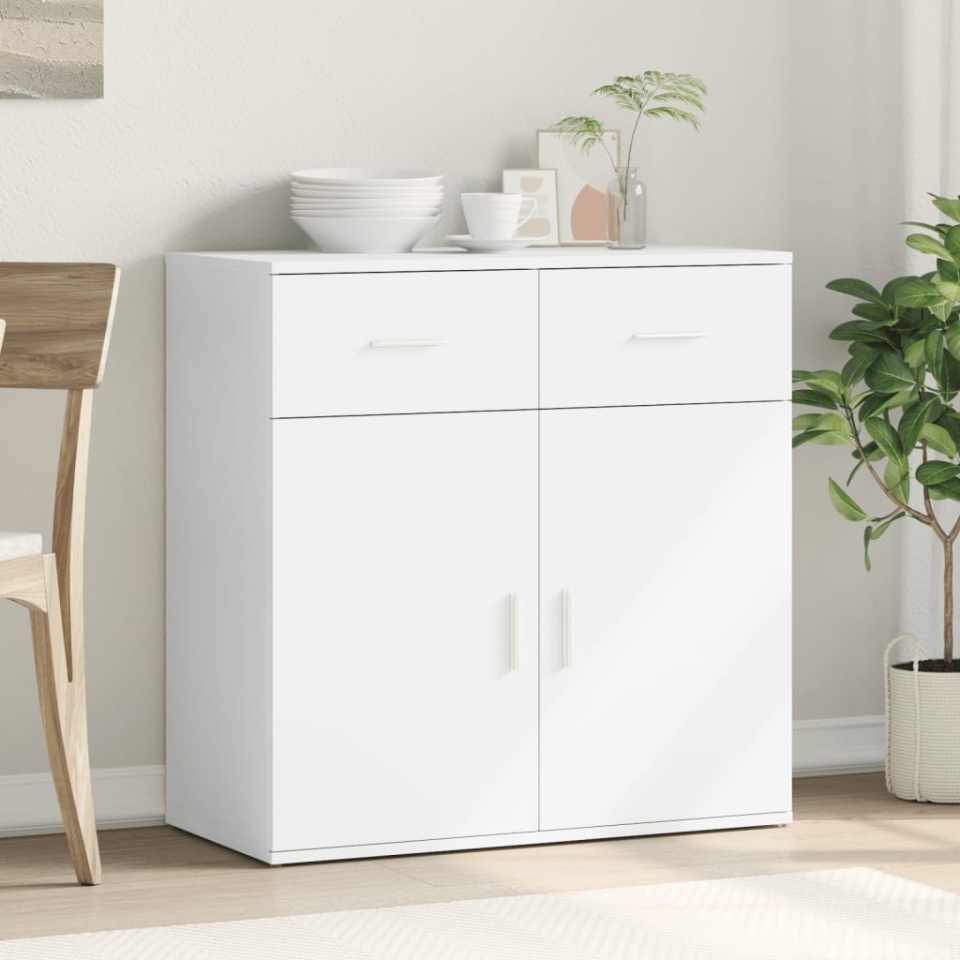 Servantă, alb, 79x38x80 cm, lemn compozit - 2 | YEO
